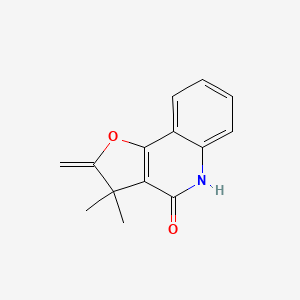 molecular formula C14H13NO2 B11879265 3,3-Dimethyl-2-methylidene-3,5-dihydrofuro[3,2-c]quinolin-4(2H)-one CAS No. 104654-88-8