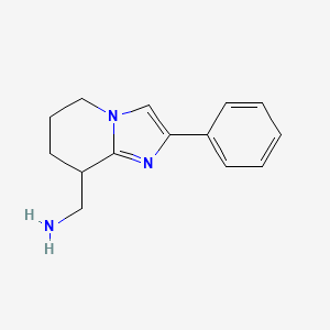 molecular formula C14H17N3 B11879300 (2-Phenyl-5,6,7,8-tetrahydroimidazo[1,2-a]pyridin-8-yl)methanamine 