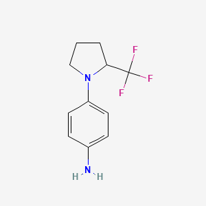 molecular formula C11H13F3N2 B11879431 4-[2-(Trifluoromethyl)pyrrolidin-1-yl]aniline CAS No. 1395031-65-8