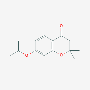 molecular formula C14H18O3 B11879443 2,2-Dimethyl-7-[(propan-2-yl)oxy]-2,3-dihydro-4H-1-benzopyran-4-one CAS No. 120046-15-3