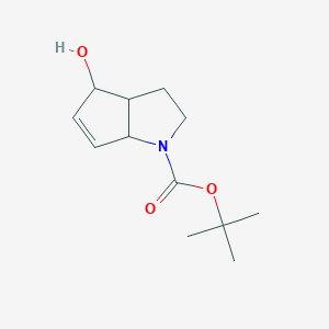 molecular formula C12H19NO3 B11879452 tert-Butyl 4-hydroxy-2,3,3a,4-tetrahydrocyclopenta[b]pyrrole-1(6aH)-carboxylate 