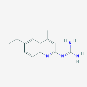 molecular formula C13H16N4 B11879496 2-(6-Ethyl-4-methylquinolin-2-yl)guanidine 