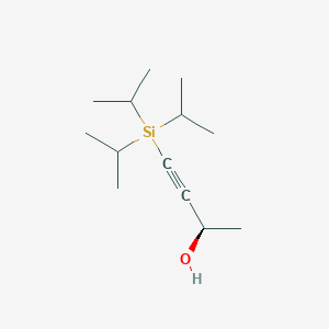 molecular formula C13H26OSi B11879533 3-Butyn-2-ol, 4-[tris(1-methylethyl)silyl]-, (2R)- CAS No. 183852-53-1