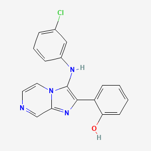 molecular formula C18H13ClN4O B1187954 2-{3-[(3-Chlorophenyl)amino]imidazo[1,2-a]pyrazin-2-yl}phenol 