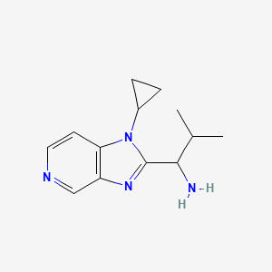 molecular formula C13H18N4 B11879540 1-(1-Cyclopropyl-1H-imidazo[4,5-c]pyridin-2-yl)-2-methylpropan-1-amine 