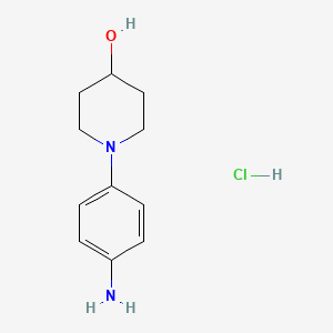 molecular formula C11H17ClN2O B11879561 1-(4-Aminophenyl)piperidin-4-ol hydrochloride 