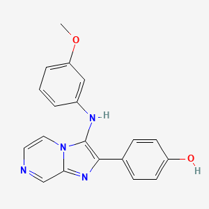 molecular formula C19H16N4O2 B1187957 4-{3-[(3-Methoxyphenyl)amino]imidazo[1,2-a]pyrazin-2-yl}phenol 
