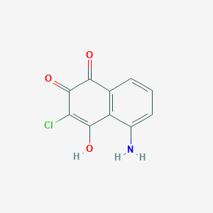 molecular formula C10H6ClNO3 B11879573 5-Amino-3-chloro-2-hydroxynaphthalene-1,4-dione 