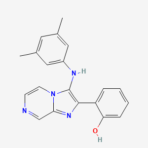 molecular formula C20H18N4O B1187958 2-[3-(3,5-Dimethylanilino)imidazo[1,2-a]pyrazin-2-yl]phenol 
