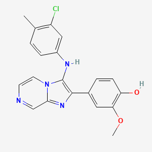 4-[3-(3-Chloro-4-methylanilino)imidazo[1,2-a]pyrazin-2-yl]-2-methoxyphenol