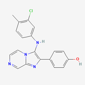 4-[3-(3-Chloro-4-methylanilino)imidazo[1,2-a]pyrazin-2-yl]phenol