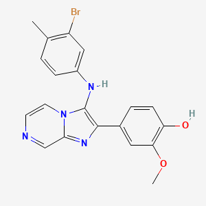 4-[3-(3-Bromo-4-methylanilino)imidazo[1,2-a]pyrazin-2-yl]-2-methoxyphenol