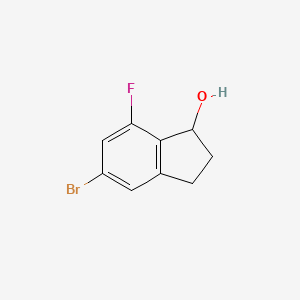 molecular formula C9H8BrFO B11879658 5-Bromo-7-fluoro-2,3-dihydro-1H-inden-1-ol 