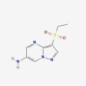 molecular formula C8H10N4O2S B11879678 3-(Ethylsulfonyl)pyrazolo[1,5-a]pyrimidin-6-amine 