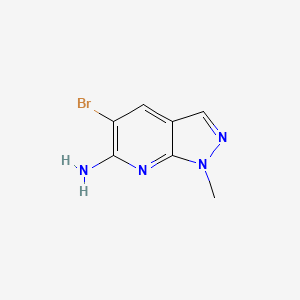 molecular formula C7H7BrN4 B11879691 5-Bromo-1-methyl-1H-pyrazolo[3,4-b]pyridin-6-amine 