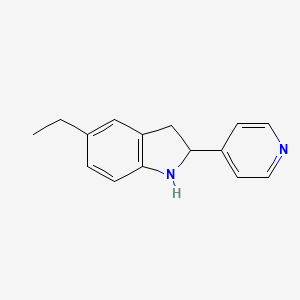 molecular formula C15H16N2 B11879693 5-Ethyl-2-(pyridin-4-yl)indoline 