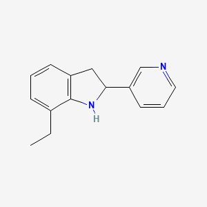 molecular formula C15H16N2 B11879699 7-Ethyl-2-(pyridin-3-yl)indoline 