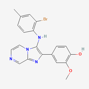 molecular formula C20H17BrN4O2 B1187970 4-[3-(2-Bromo-4-methylanilino)imidazo[1,2-a]pyrazin-2-yl]-2-methoxyphenol 