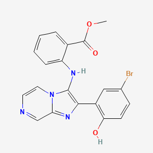 Methyl 2-{[2-(5-bromo-2-hydroxyphenyl)imidazo[1,2-a]pyrazin-3-yl]amino}benzoate