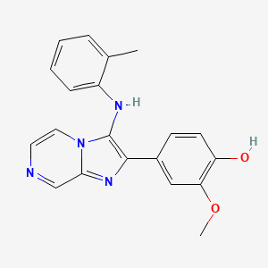 molecular formula C20H18N4O2 B1187972 2-Methoxy-4-[3-(2-toluidino)imidazo[1,2-a]pyrazin-2-yl]phenol 