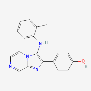 molecular formula C19H16N4O B1187973 4-[3-(2-Toluidino)imidazo[1,2-a]pyrazin-2-yl]phenol 
