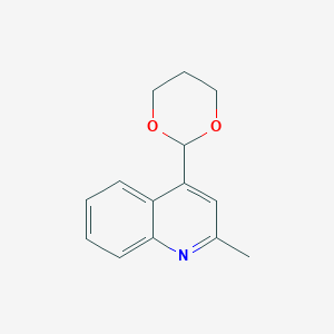 molecular formula C14H15NO2 B11879737 4-(1,3-Dioxan-2-yl)-2-methylquinoline 