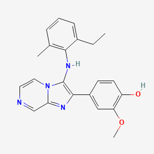 molecular formula C22H22N4O2 B1187974 4-[3-(2-Ethyl-6-methylanilino)imidazo[1,2-a]pyrazin-2-yl]-2-methoxyphenol 