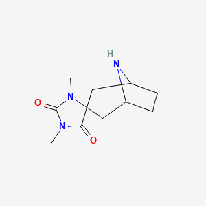 molecular formula C11H17N3O2 B11879745 1',3'-Dimethyl-8-azaspiro[bicyclo[3.2.1]octane-3,4'-imidazolidine]-2',5'-dione 