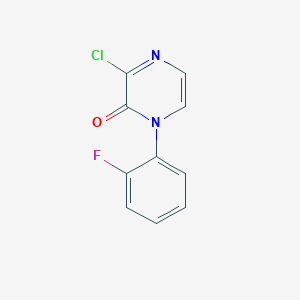 molecular formula C10H6ClFN2O B11879753 3-Chloro-1-(2-fluorophenyl)pyrazin-2(1H)-one 