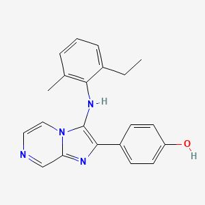 4-{3-[(2-Ethyl-6-methylphenyl)amino]imidazo[1,2-a]pyrazin-2-yl}phenol