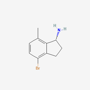 molecular formula C10H12BrN B11879792 (R)-4-Bromo-7-methyl-2,3-dihydro-1H-inden-1-amine 