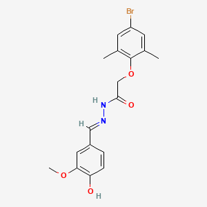 molecular formula C18H19BrN2O4 B1187981 2-(4-bromo-2,6-dimethylphenoxy)-N'-(4-hydroxy-3-methoxybenzylidene)acetohydrazide 