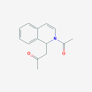 molecular formula C14H15NO2 B11879824 Isoquinoline, 2-acetyl-1,2-dihydro-1-(2-oxopropyl)- CAS No. 58245-86-6