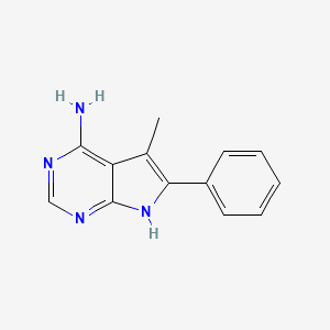 molecular formula C13H12N4 B11879848 7H-Pyrrolo[2,3-d]pyrimidin-4-amine, 5-methyl-6-phenyl- CAS No. 61404-87-3