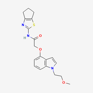 molecular formula C19H21N3O3S B1187989 N-(5,6-dihydro-4H-cyclopenta[d][1,3]thiazol-2-yl)-2-{[1-(2-methoxyethyl)-1H-indol-4-yl]oxy}acetamide 