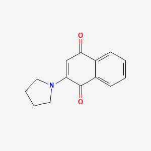 molecular formula C14H13NO2 B11879904 2-(Pyrrolidin-1-yl)naphthalene-1,4-dione CAS No. 59641-26-8