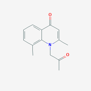 molecular formula C14H15NO2 B11879909 2,8-Dimethyl-1-(2-oxopropyl)quinolin-4(1H)-one 