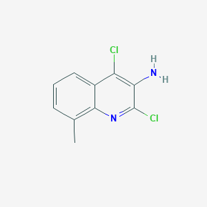 molecular formula C10H8Cl2N2 B11879914 2,4-Dichloro-8-methylquinolin-3-amine 