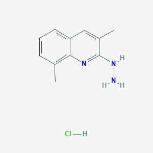 molecular formula C11H14ClN3 B11879916 3,8-Dimethyl-2-hydrazinoquinoline hydrochloride CAS No. 1170368-78-1