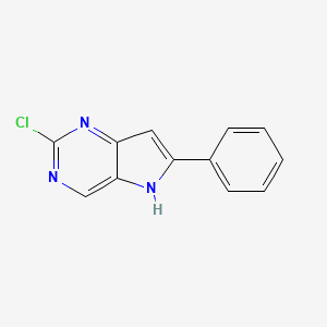 molecular formula C12H8ClN3 B11879954 2-chloro-6-phenyl-5H-pyrrolo[3,2-d]pyrimidine 