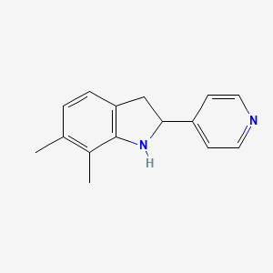 molecular formula C15H16N2 B11879968 6,7-Dimethyl-2-(pyridin-4-yl)indoline 