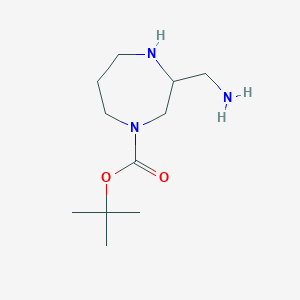 molecular formula C11H23N3O2 B11879969 tert-Butyl 3-(aminomethyl)-1,4-diazepane-1-carboxylate 