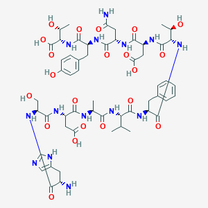molecular formula C55H76N14O21 B118800 Vasoactive intestinal peptide (1-11) CAS No. 144119-83-5