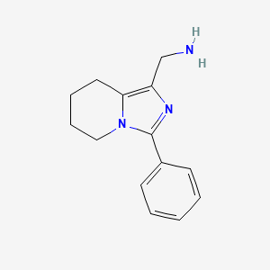 molecular formula C14H17N3 B11880003 (3-Phenyl-5,6,7,8-tetrahydroimidazo[1,5-a]pyridin-1-yl)methanamine 