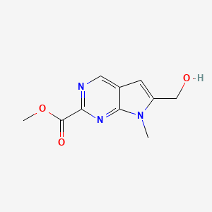 molecular formula C10H11N3O3 B11880140 Methyl 6-(hydroxymethyl)-7-methyl-7H-pyrrolo[2,3-d]pyrimidine-2-carboxylate 