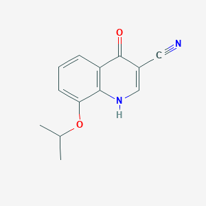 molecular formula C13H12N2O2 B11880162 3-Quinolinecarbonitrile, 4-hydroxy-8-(1-methylethoxy)- CAS No. 71083-72-2