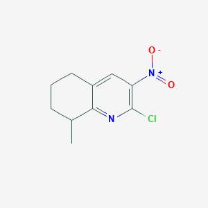 molecular formula C10H11ClN2O2 B11880169 2-Chloro-8-methyl-3-nitro-5,6,7,8-tetrahydroquinoline 