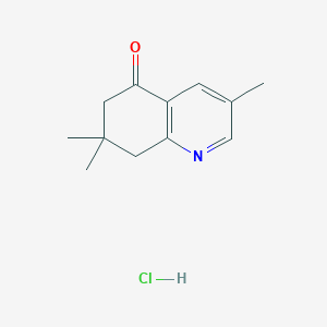 molecular formula C12H16ClNO B11880219 3,7,7-Trimethyl-7,8-dihydroquinolin-5(6H)-one hydrochloride CAS No. 60247-73-6