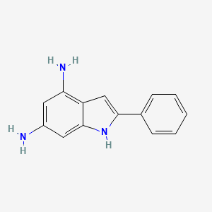 molecular formula C14H13N3 B11880232 2-phenyl-1H-indole-4,6-diamine CAS No. 103419-17-6