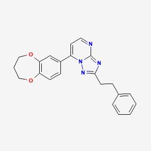 molecular formula C22H20N4O2 B1188027 7-(3,4-dihydro-2H-1,5-benzodioxepin-7-yl)-2-(2-phenylethyl)[1,2,4]triazolo[1,5-a]pyrimidine 